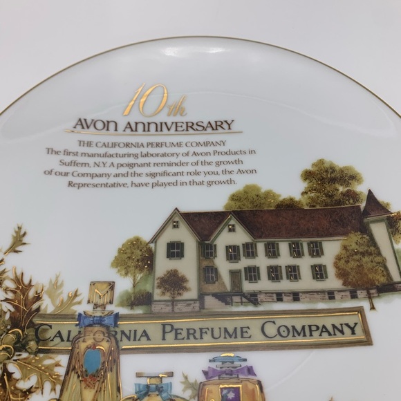 Avon 10th Anniversary 1987 Fine Porcelain Plate California Perfume Company 22k - Picture 12 of 12